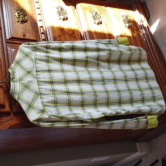 DIESEL INDUSTRY MEN'S YELLOW PLAID BUTTON DOWN SHIRT SIZE XL - Picture 3 of 11